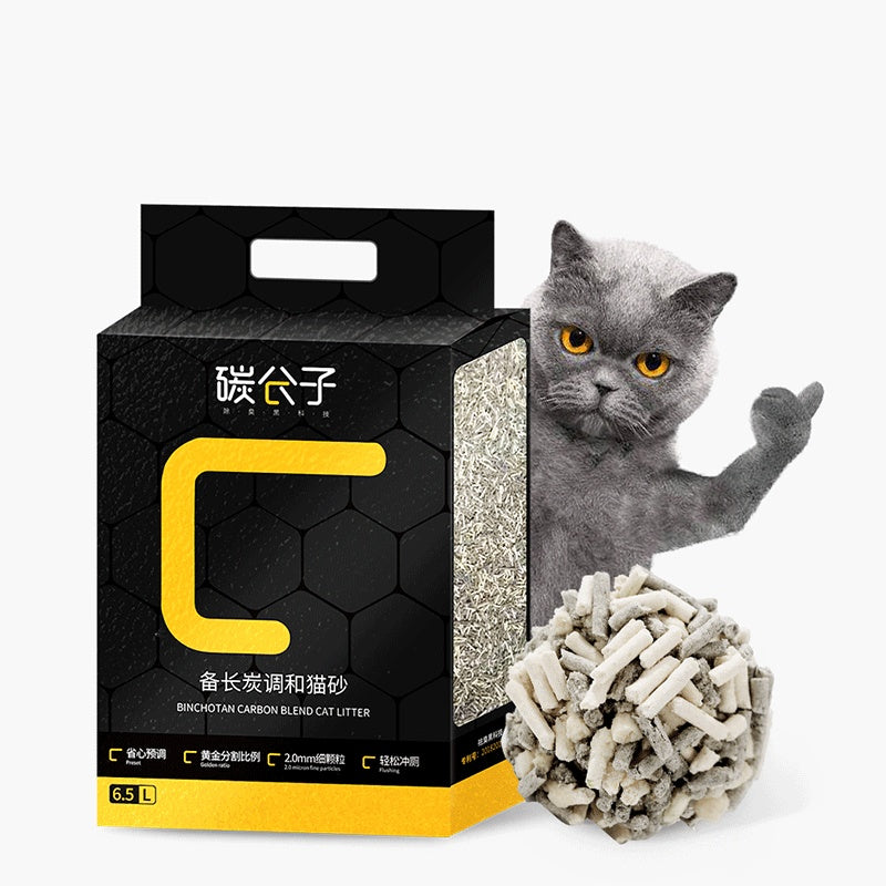 Carbon molecule blending cat litter