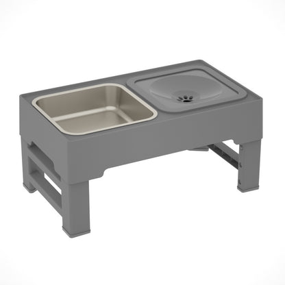 Dog Double Bowls Stainless Stand