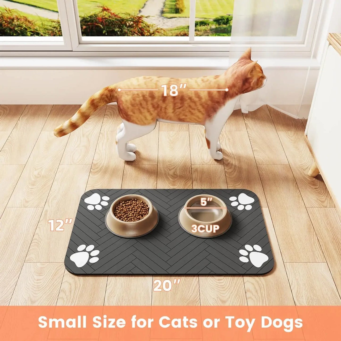 Pet Feeding Mat – Waterproof Placemat for Food & Water Bowls