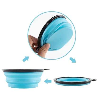 Collapsible Pet Travel Bowl – Portable Silicone Food & Water Bowl