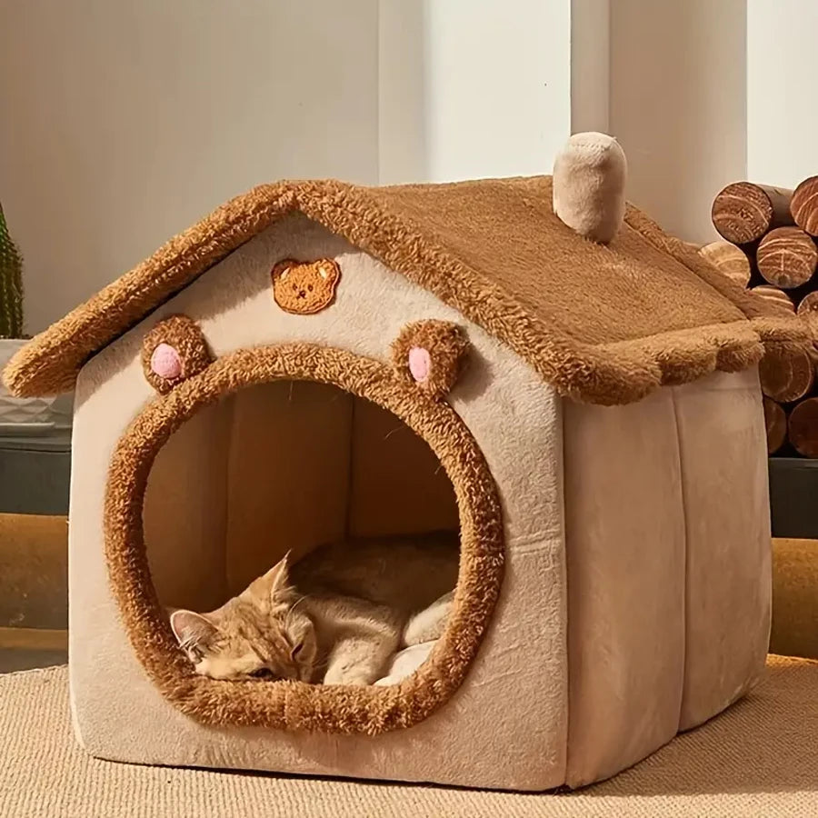Foldable Pet House – Tea Brown