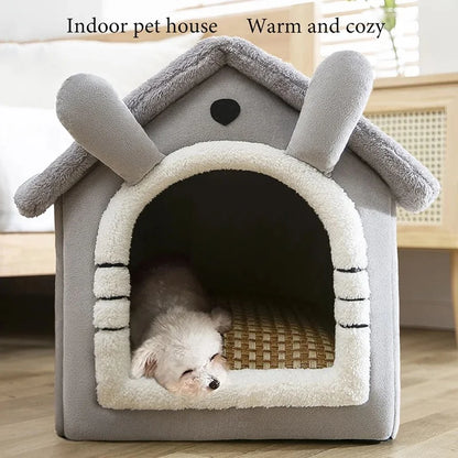 Foldable Pet House – Gray Bunny Ears