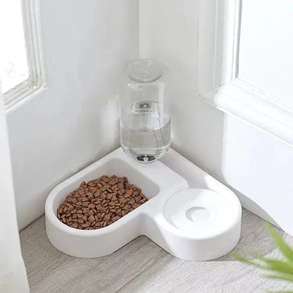 Automatic Pet Feeder & Water Dispenser – Dual Bowl Feeding Station