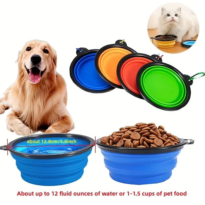 Collapsible Pet Travel Bowl – Portable Silicone Food & Water Bowl