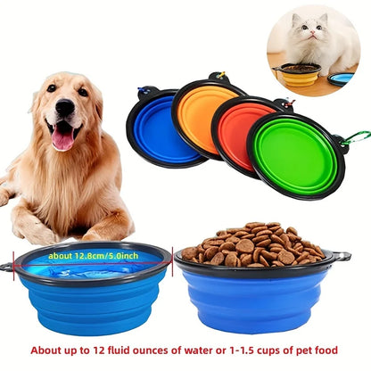 Collapsible Pet Travel Bowl – Portable Silicone Food & Water Bowl