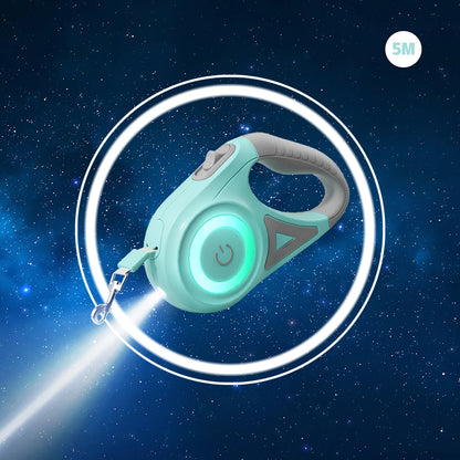 LED Retractable Dog Leash – Illuminated Auto-Roll Leash with Built-In Light